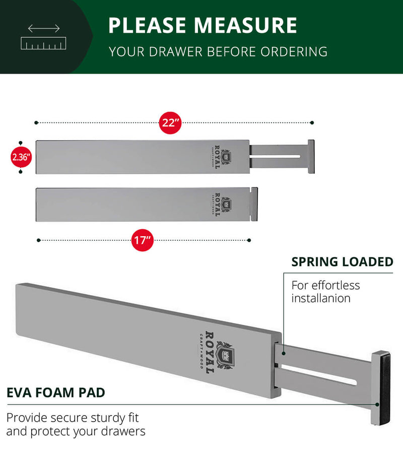 Drawer Dividers Organizers Set of 4 Gray Color-3