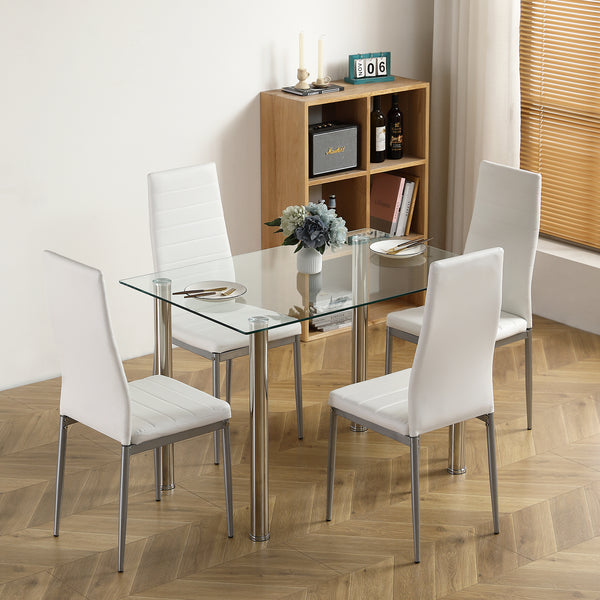 110CM Clear Color Dining Table Set (This product will be split into two packages)