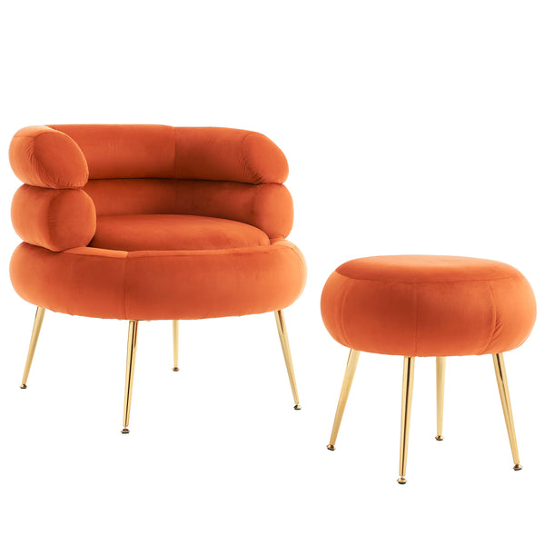 Velvet Indoor Armchair Orange