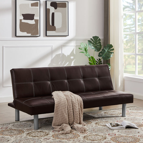 Three-person foldable sofa bed, PU leather