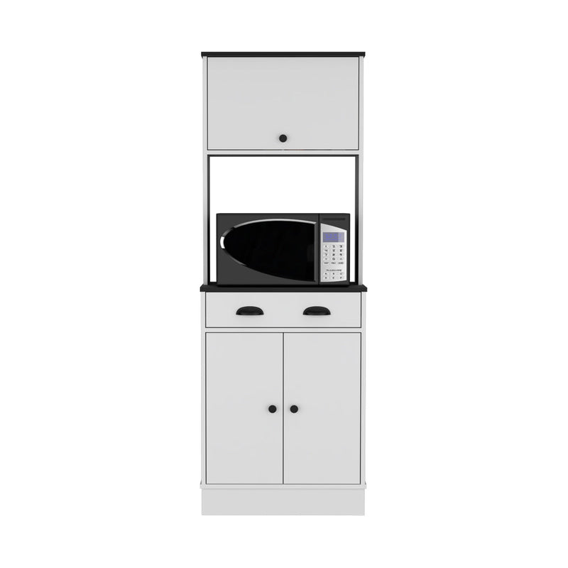 Pantry Cabinet Microwave Stand Warden, Kitchen, White/Black-5