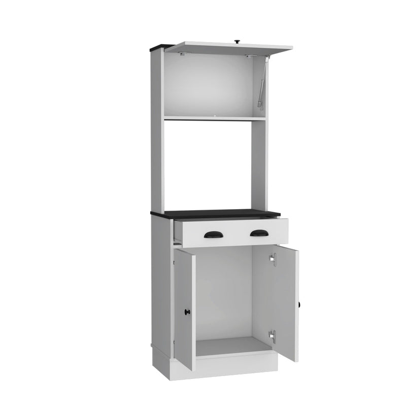 Pantry Cabinet Microwave Stand Warden, Kitchen, White/Black-6