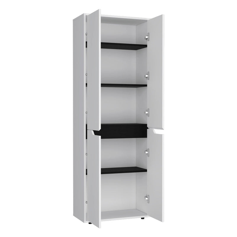 Multistorage Kitchen Pantry Hepler, Kitchen, White / Black-5