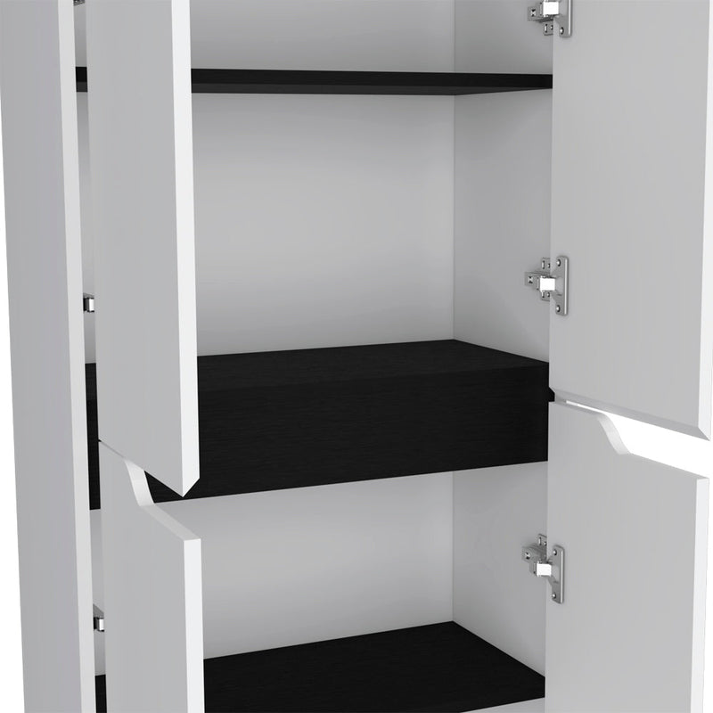 Multistorage Kitchen Pantry Hepler, Kitchen, White / Black-6