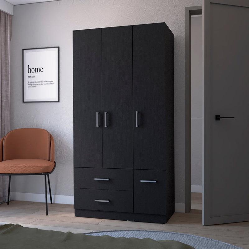 Four Door Armoire Crosby, Bedroom, Black-0