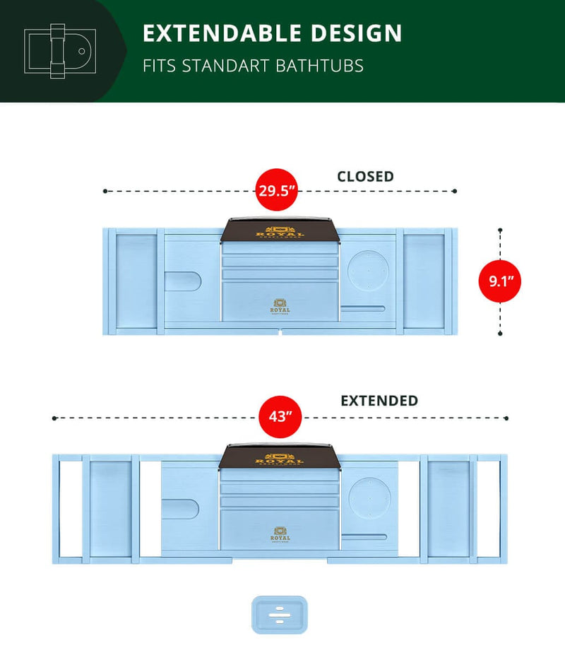 Bath Tray For Jacuzzi Tub Blue-3