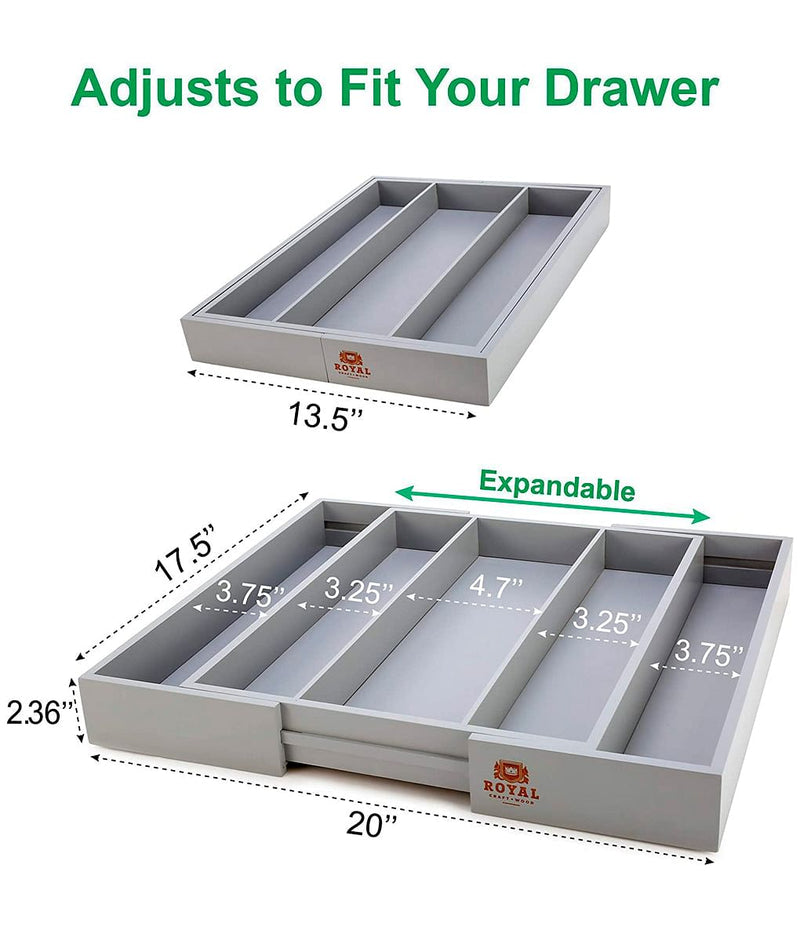 Utensil Holder Drawer Organizer Gray-4