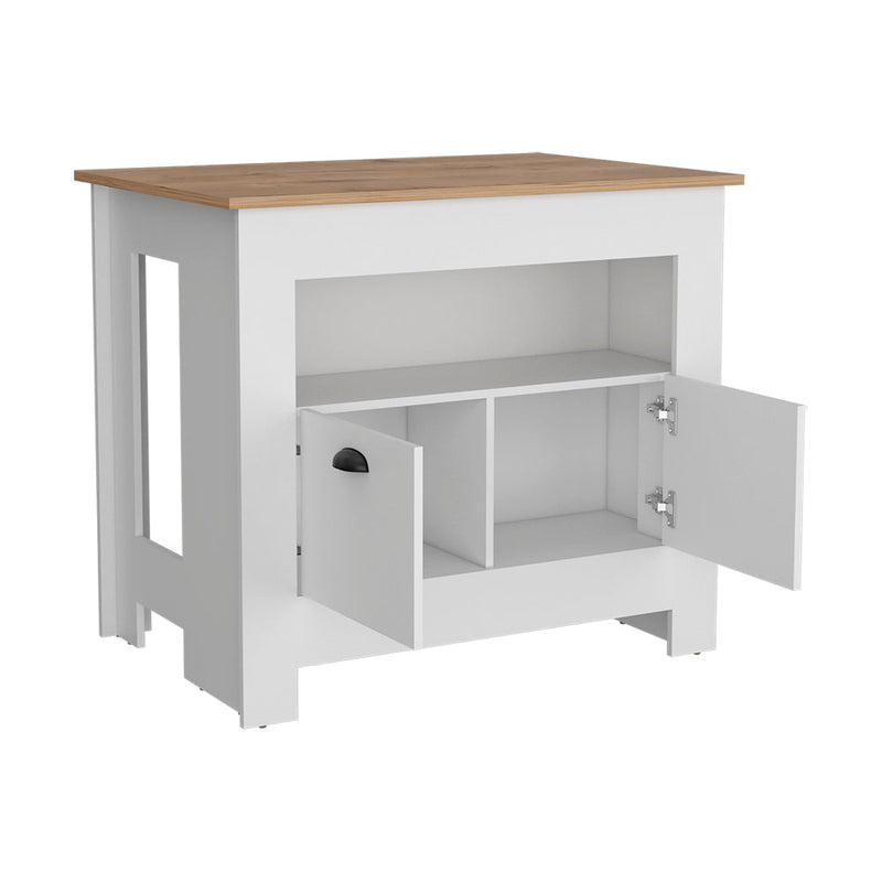 Kitchen Island Geneva, Kitchen, White / Macadamia-6