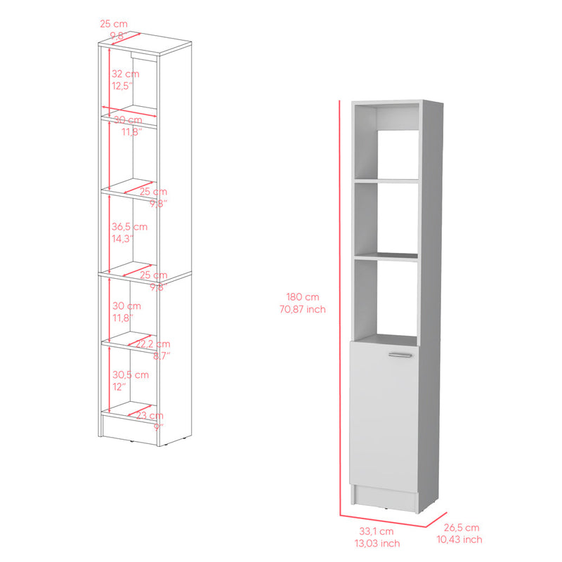 Linen Cabinet Marion, Bathroom, White-2