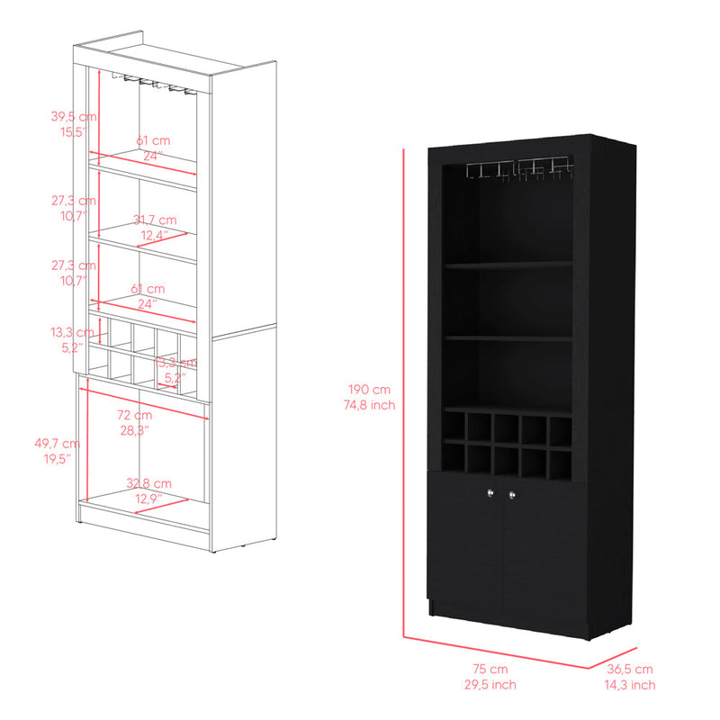 Bar Cabinet Nixon, Living Room, Black-2