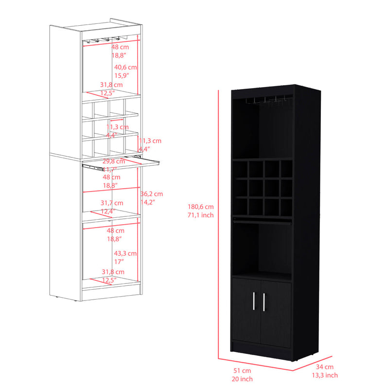 Bar Cabinet Fulton, Living Room, Black-2