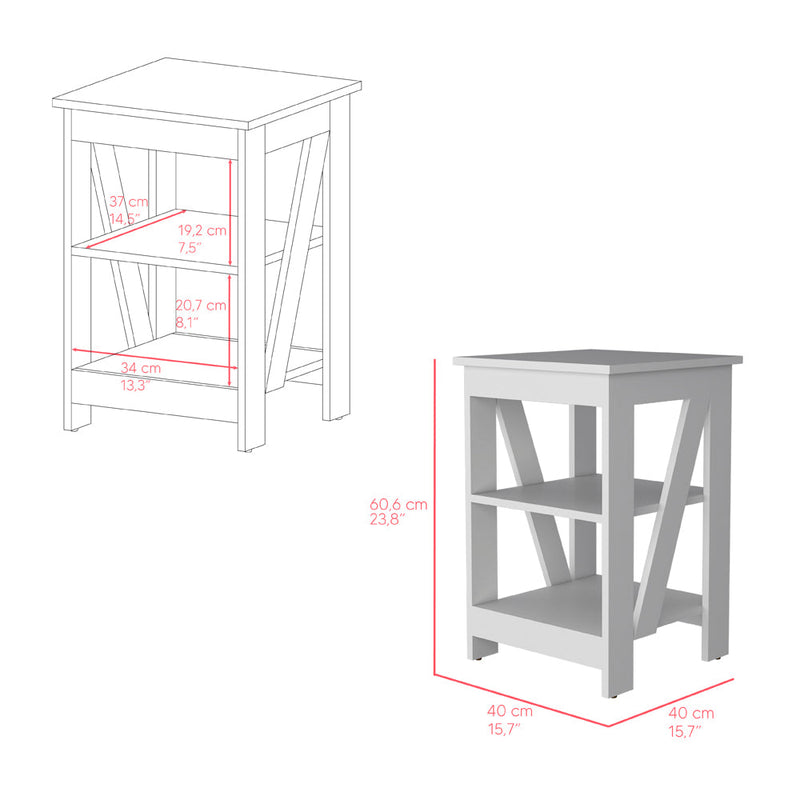 Side Table Rossville, Living Room, White-2