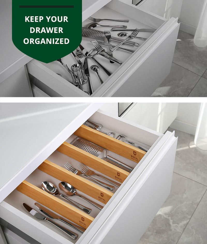 Expandable Drawer Dividers Set of 4 Natural Color-5