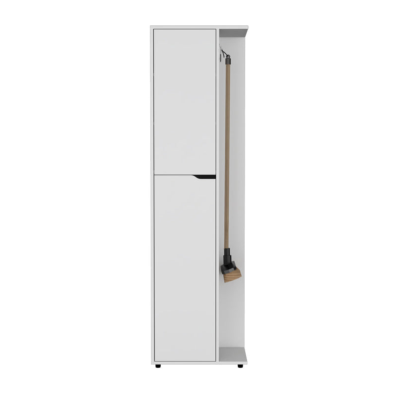 Broom Storage Closet Edmond, Kitchen, White-5