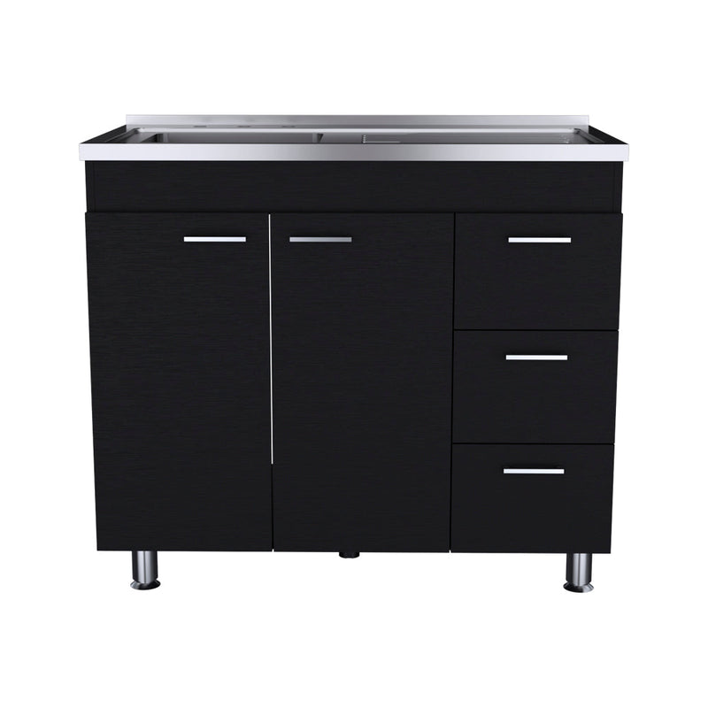 Utility Sink Cabinet Telford, Kitchen, Black-1