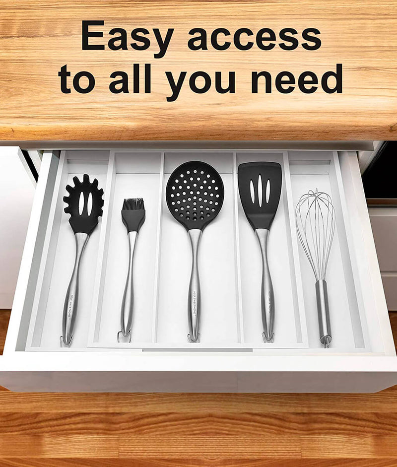 Cutlery And Utensil Organizer Tray White-6