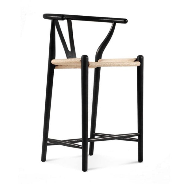 Dagmar Counter Stool - Black & Natural Cord-0