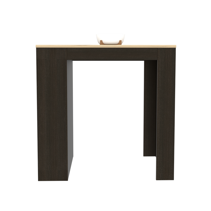 Kitchen Counter Dining Table Toledo, Three Side Shelves, Black Wengue / Pine Finish-5