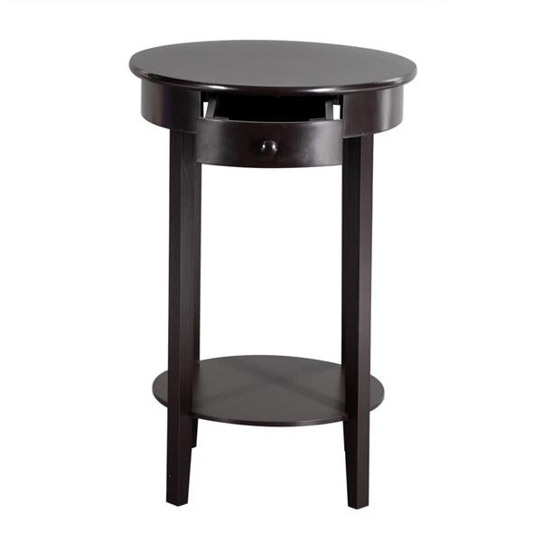 Simple Round With Drawer Side Coffee Table Brown