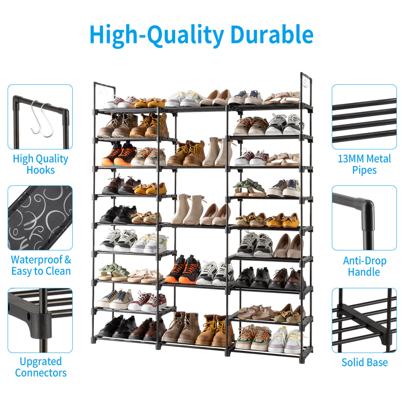 9 Tiers Shoe Rack Storage Organizer Shoe Shelf