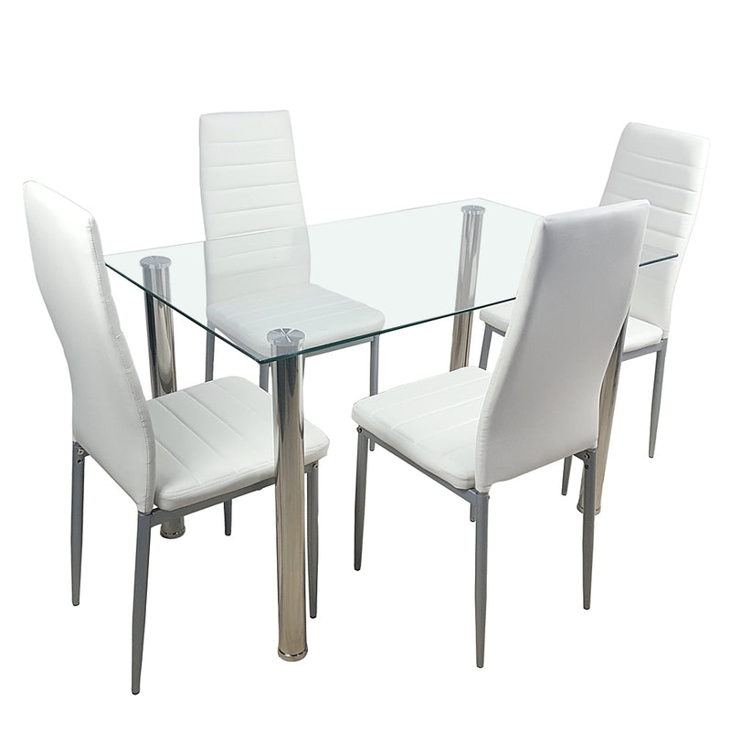 110CM Clear Color Dining Table Set (This product will be split into two packages)