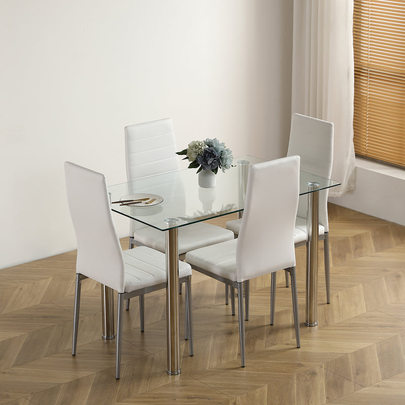 110CM Clear Color Dining Table Set (This product will be split into two packages)