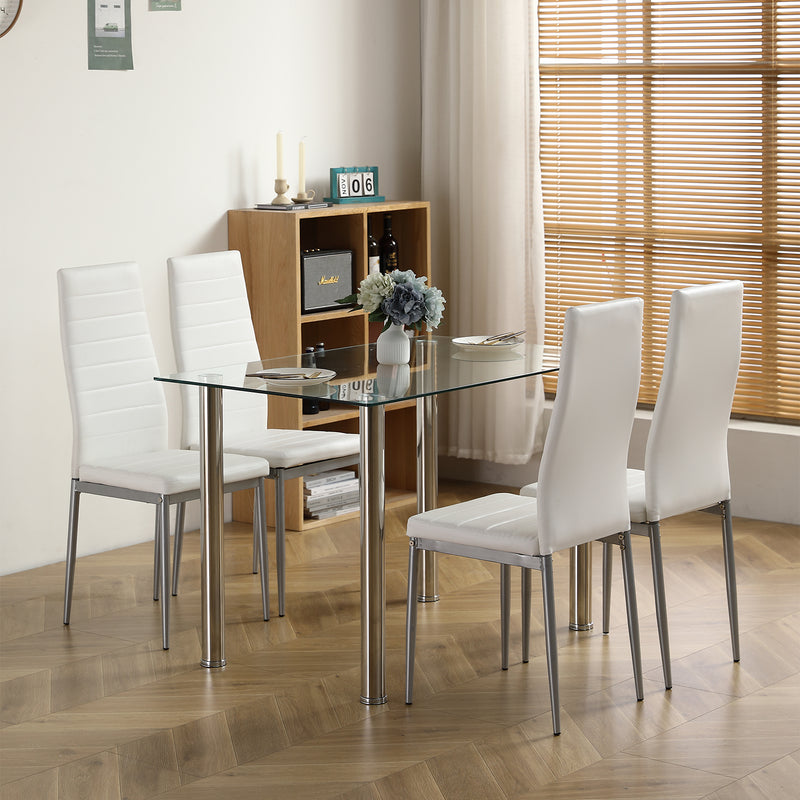 110CM Clear Color Dining Table Set (This product will be split into two packages)