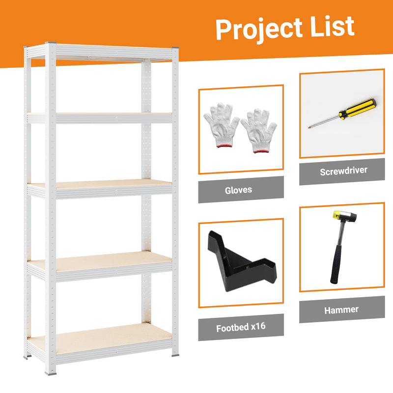 5-Tier Utility Shelves, Metal Storage Shelves