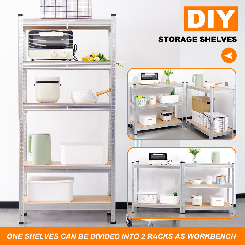 5-Tier Utility Shelves, Metal Storage Shelves