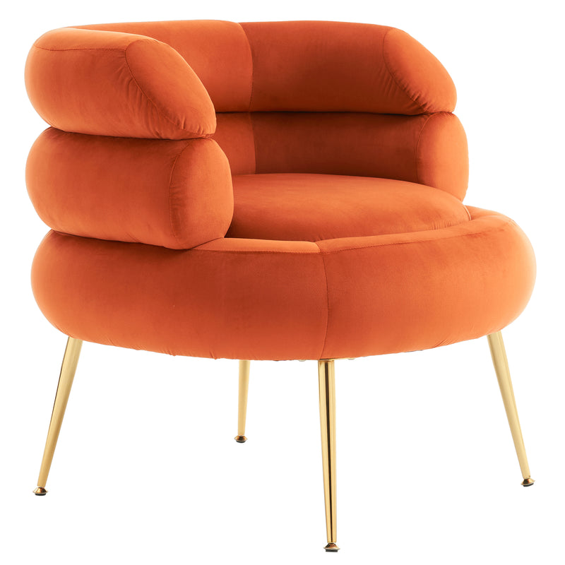 Velvet Indoor Armchair Orange