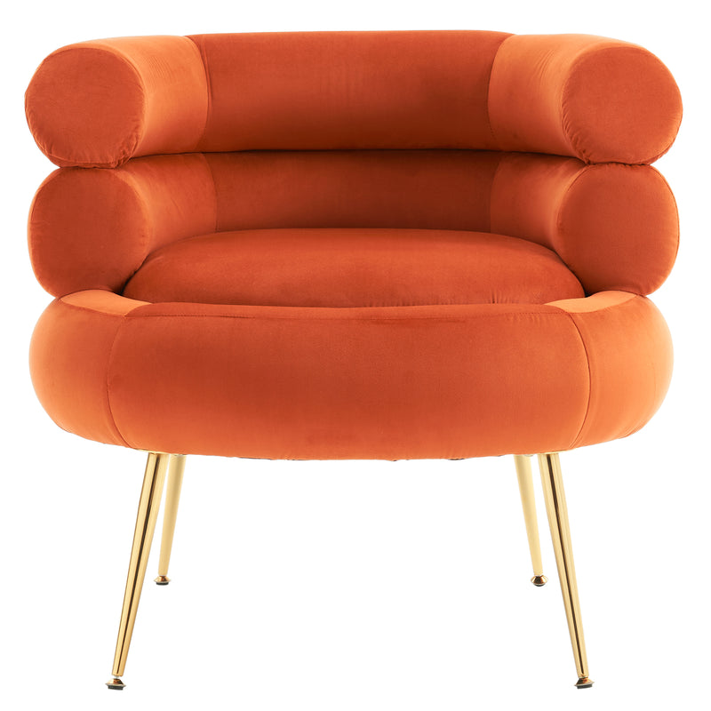 Velvet Indoor Armchair Orange