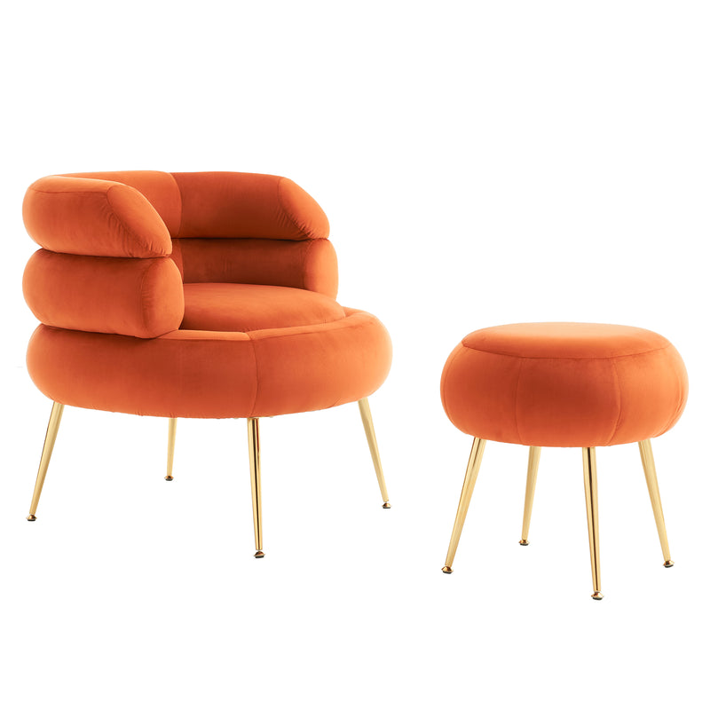 Velvet Indoor Armchair Orange