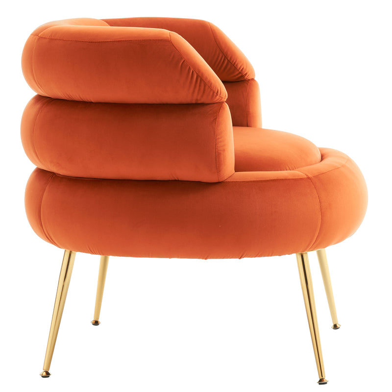 Velvet Indoor Armchair Orange