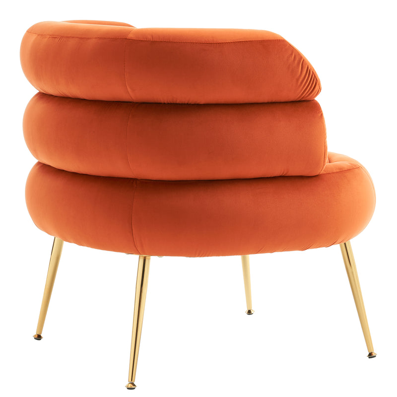 Velvet Indoor Armchair Orange