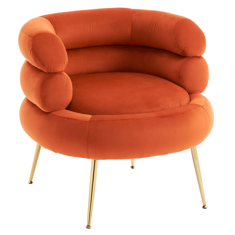 Velvet Indoor Armchair Orange