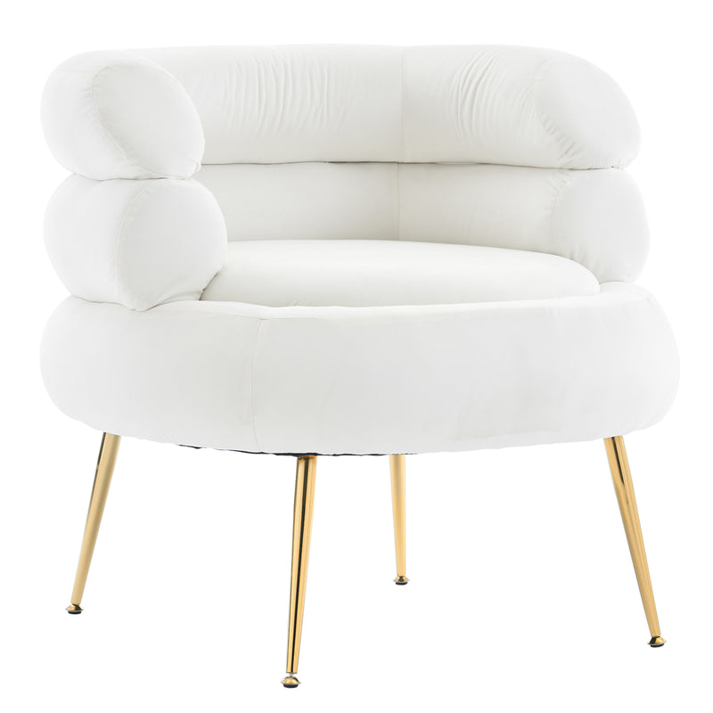 Velvet Indoor Armchair Beige