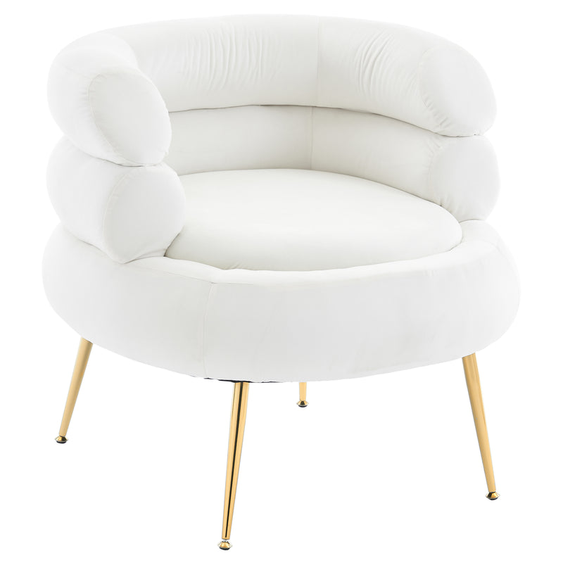 Velvet Indoor Armchair Beige