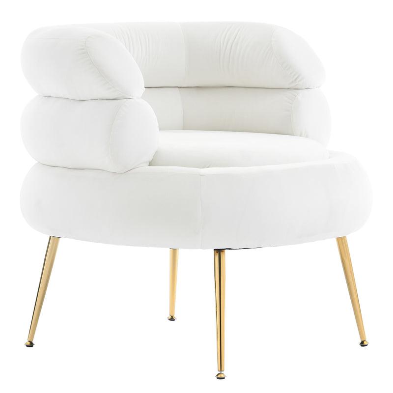 Velvet Indoor Armchair Beige