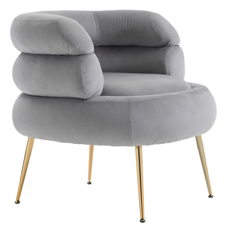 With Pedals Velvet Indoor Armchair Dark Gray