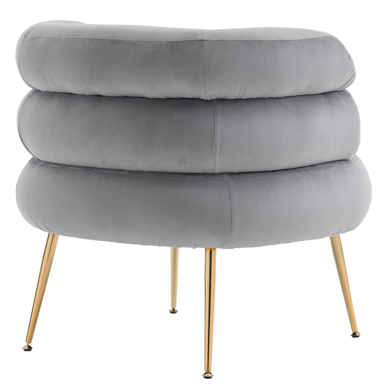 With Pedals Velvet Indoor Armchair Dark Gray