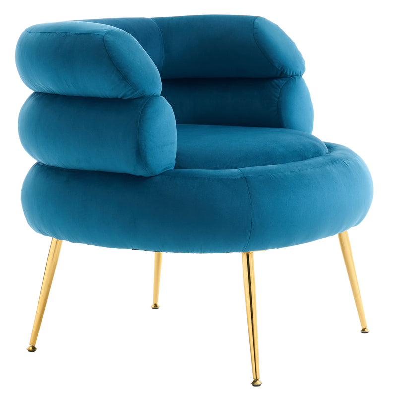 With Pedals Velvet Indoor Armchair Blue