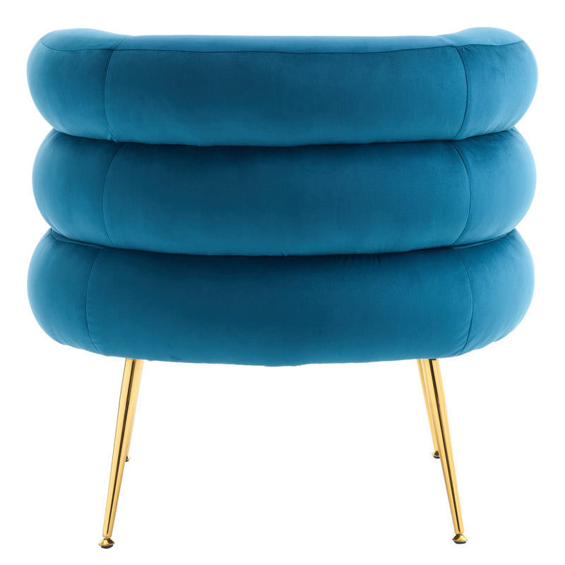 With Pedals Velvet Indoor Armchair Blue