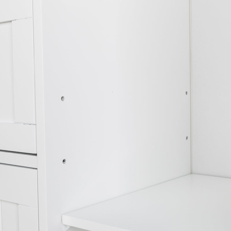 Single Door Bathroom Storage Cabinet with 4 Drawers White