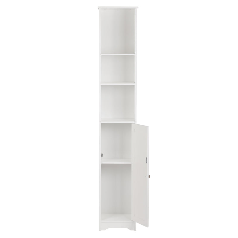 FCH One Door & Three Layers Bathroom Cabinet White