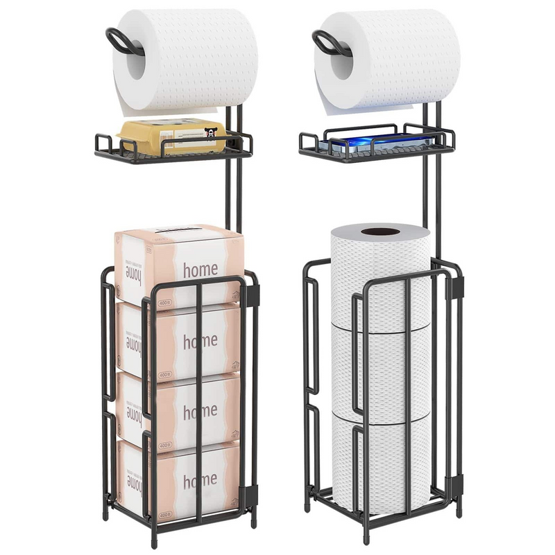 2 Pack Free Standing Toilet Paper Holder Stand