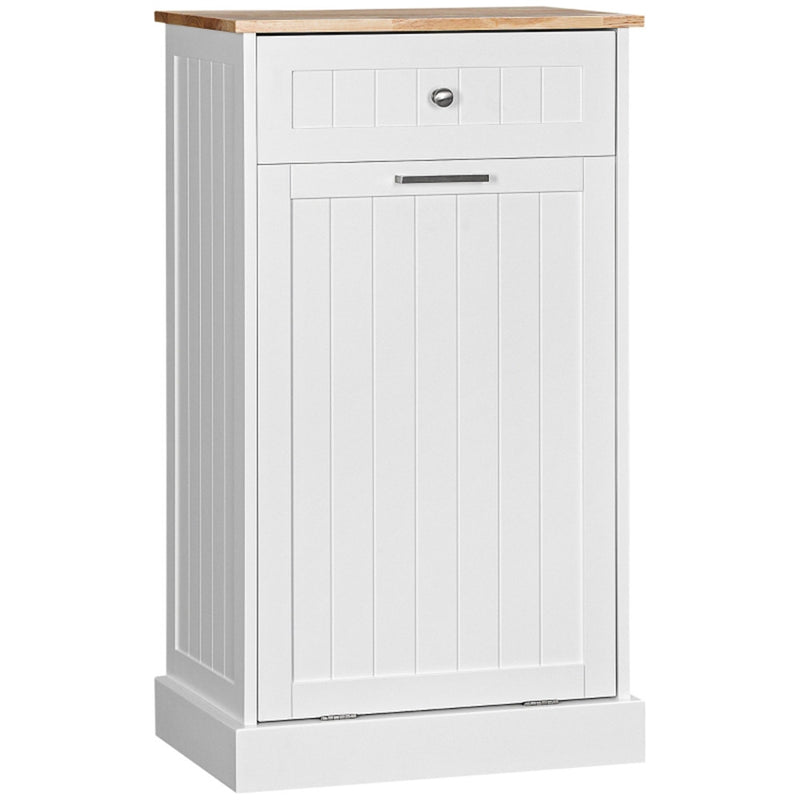 Kitchen Tilt Out Trash Bin Cabinet Free Standing Recycling Cabinet Trash Can Holder With Drawer