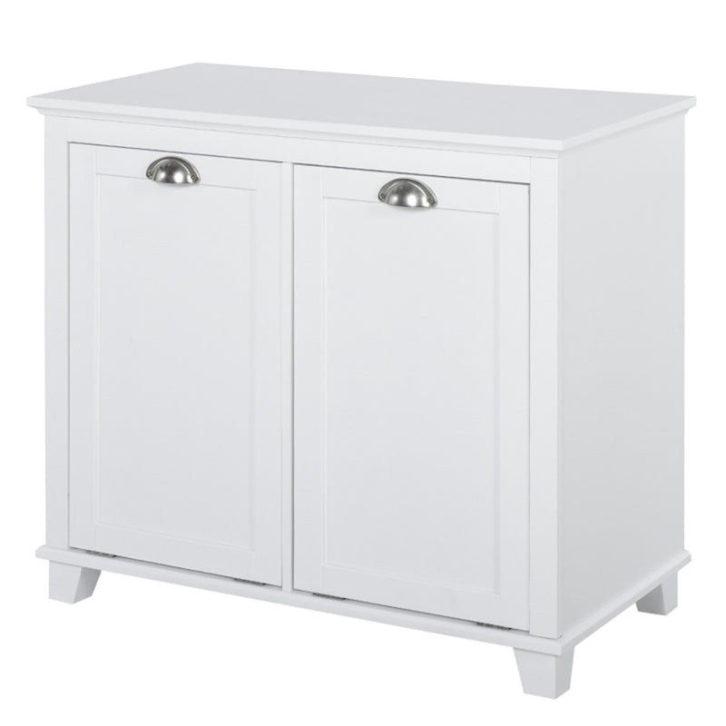 Tilt-Out Laundry Sorter Cabinet, Bathroom Storage Organizer white-AS