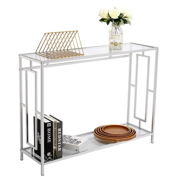 Toughened Glass Panel Console Table