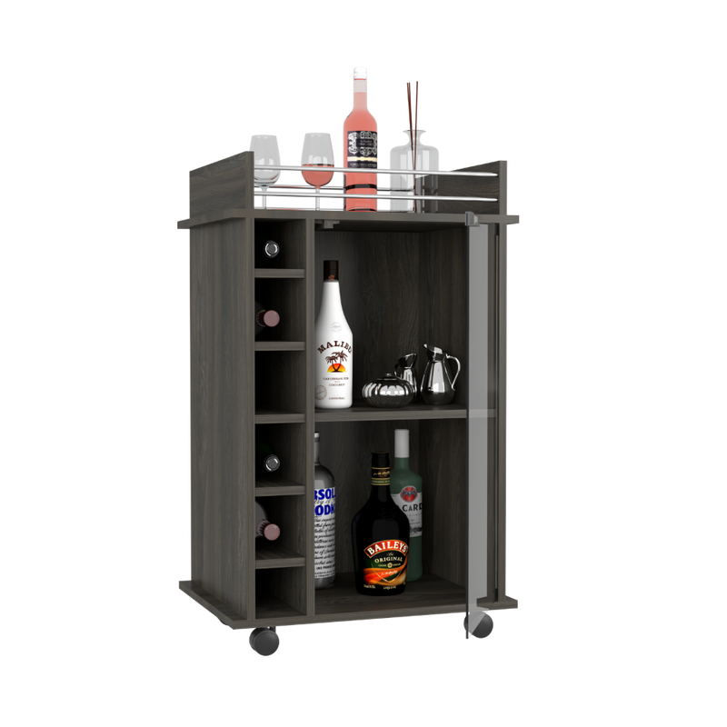 Bar Cart Baltimore, Six Wine Cubbies, Carbon Espresso Finish-9