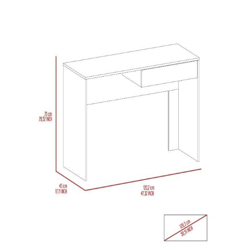 Computer Desk Aberdeen, Two Drawers, Light Gray Finish-7